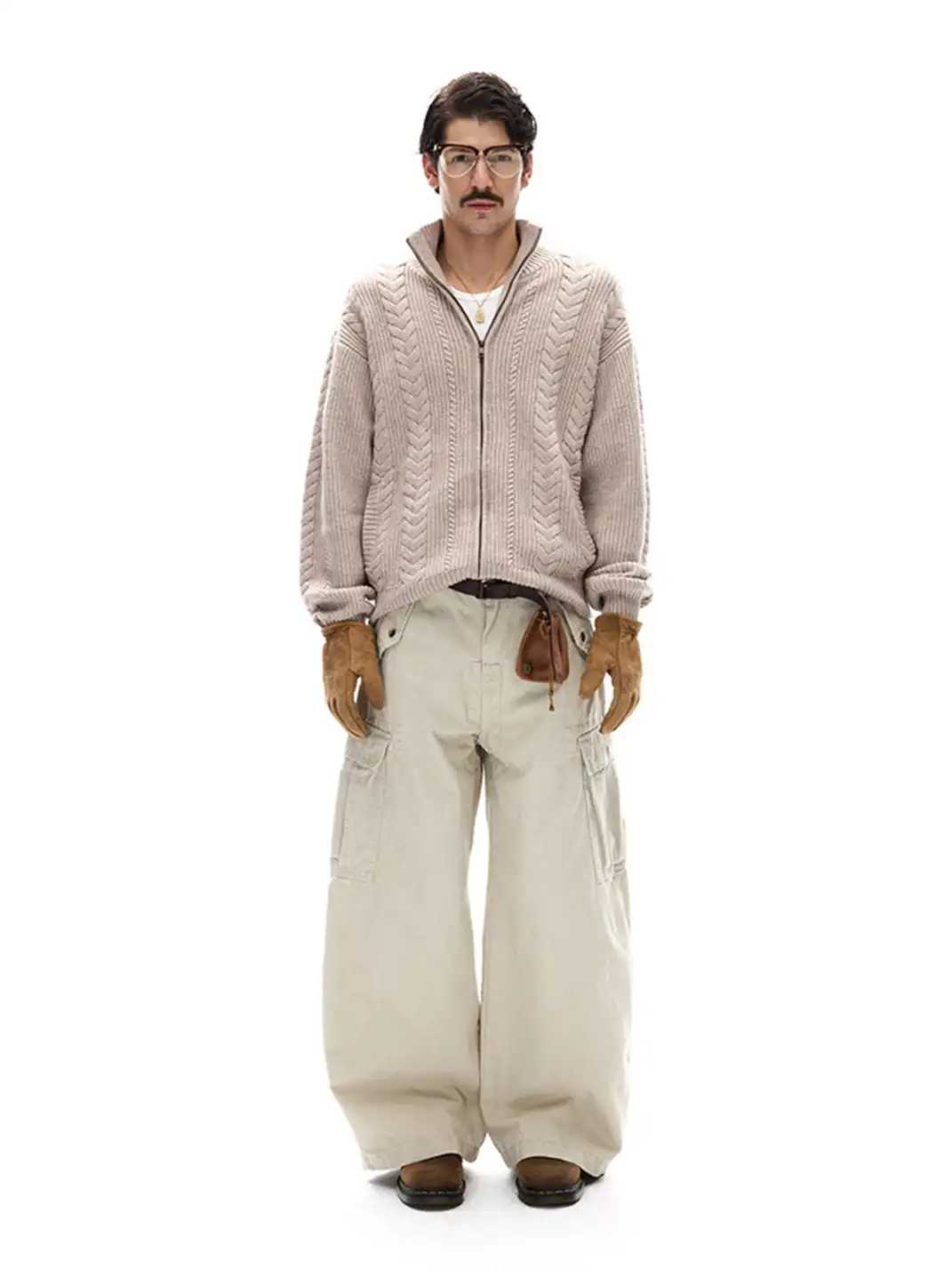 MADWITCH | Braided Cable Texture Knitted Sweater
