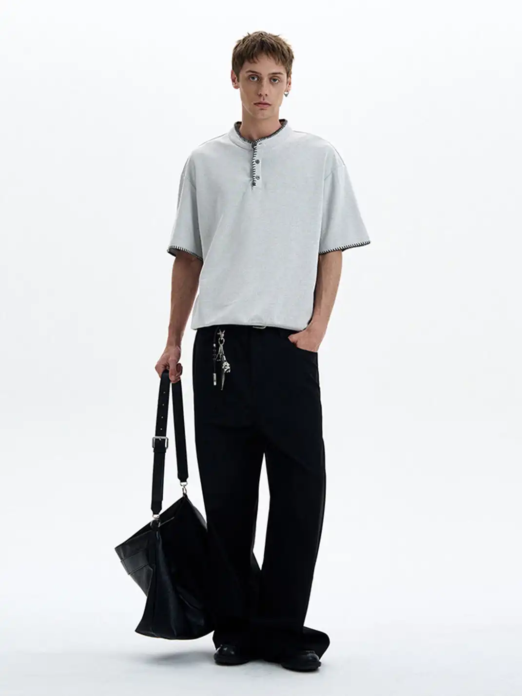 MADWITCH | Hand Stitched Henley Neck T-Shirt