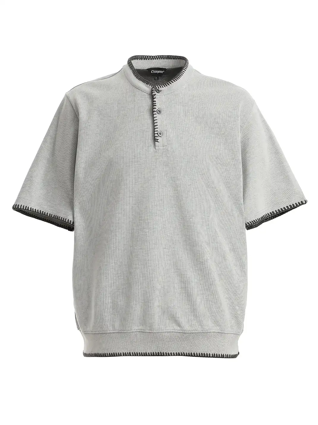 MADWITCH | Hand Stitched Henley Neck T-Shirt