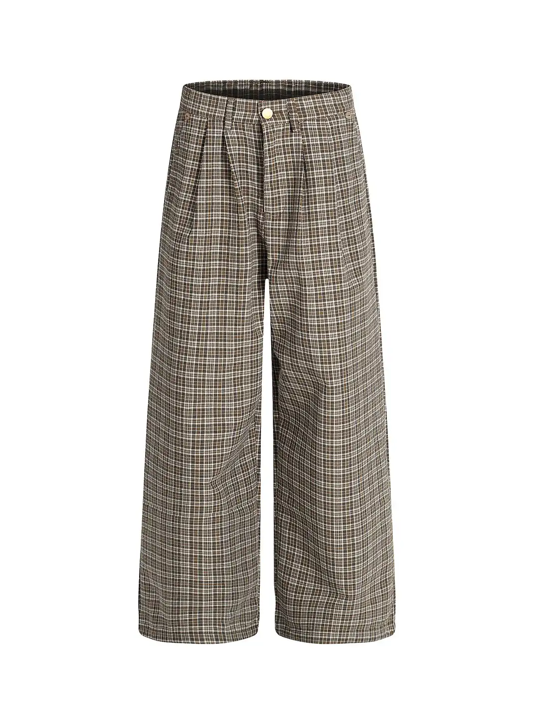 MADWITCH | Pleated Plaid Casual Pants