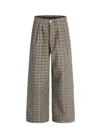 MADWITCH | Pleated Plaid Casual Pants