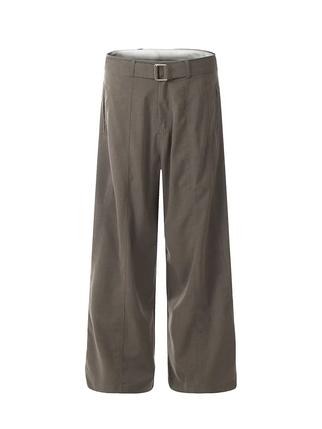 MADWITCH | Curved Seam Belted Wide-Leg Pants