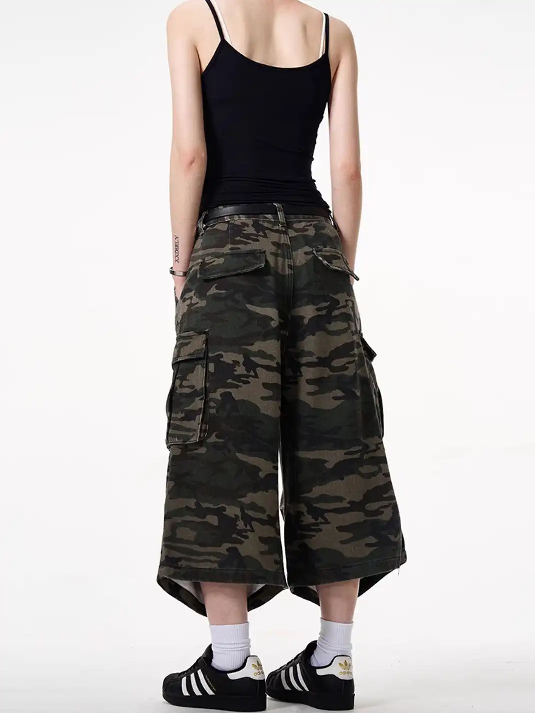 MADWITCH | Camouflage Straight Wide-Leg Cargo Pants