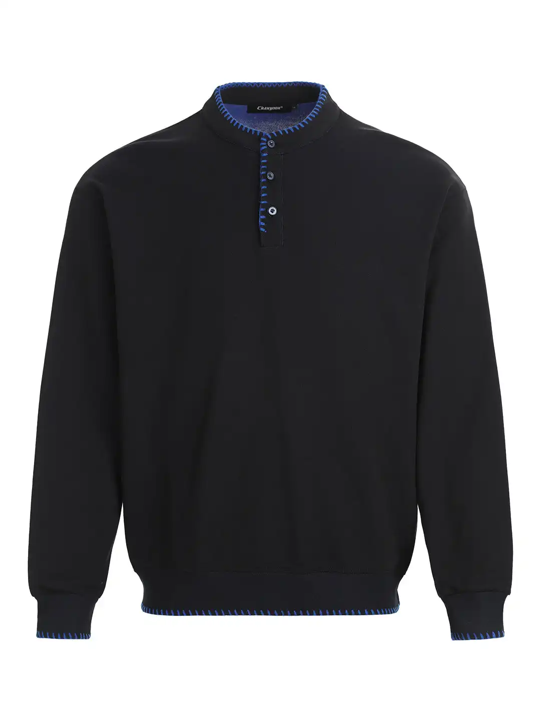 MADWITCH | Hand Stitched Henley Neck Knitted Sweatshirt