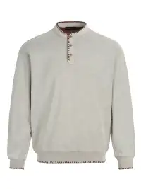 MADWITCH | Hand Stitched Henley Neck Knitted Sweatshirt