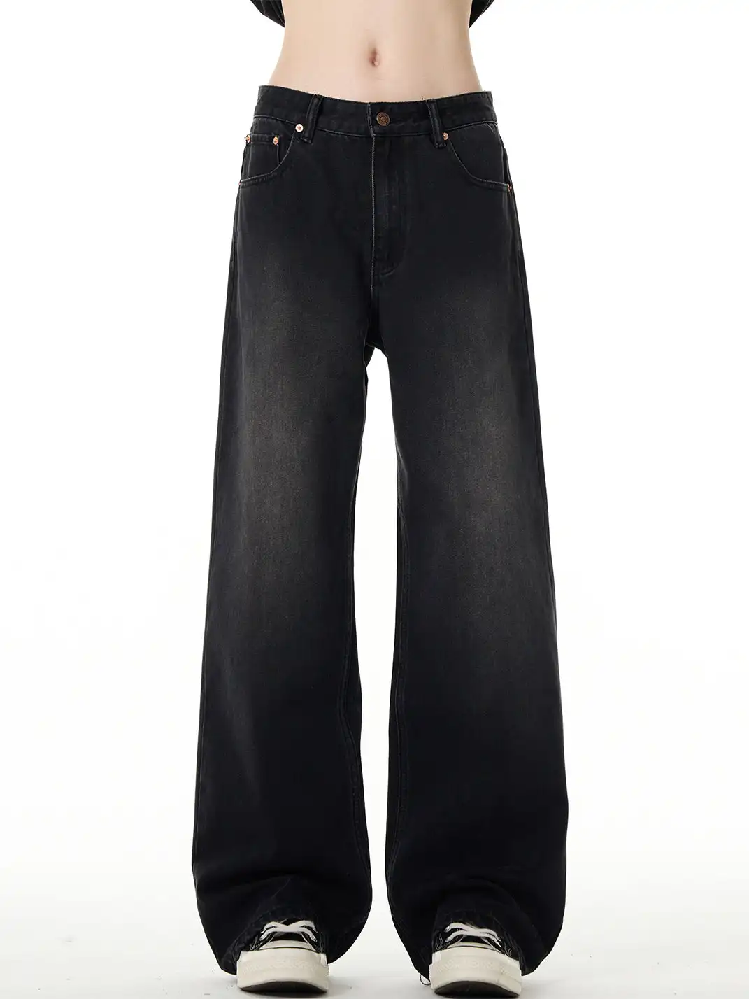 MADWITCH | Washed Straight-Leg Jeans