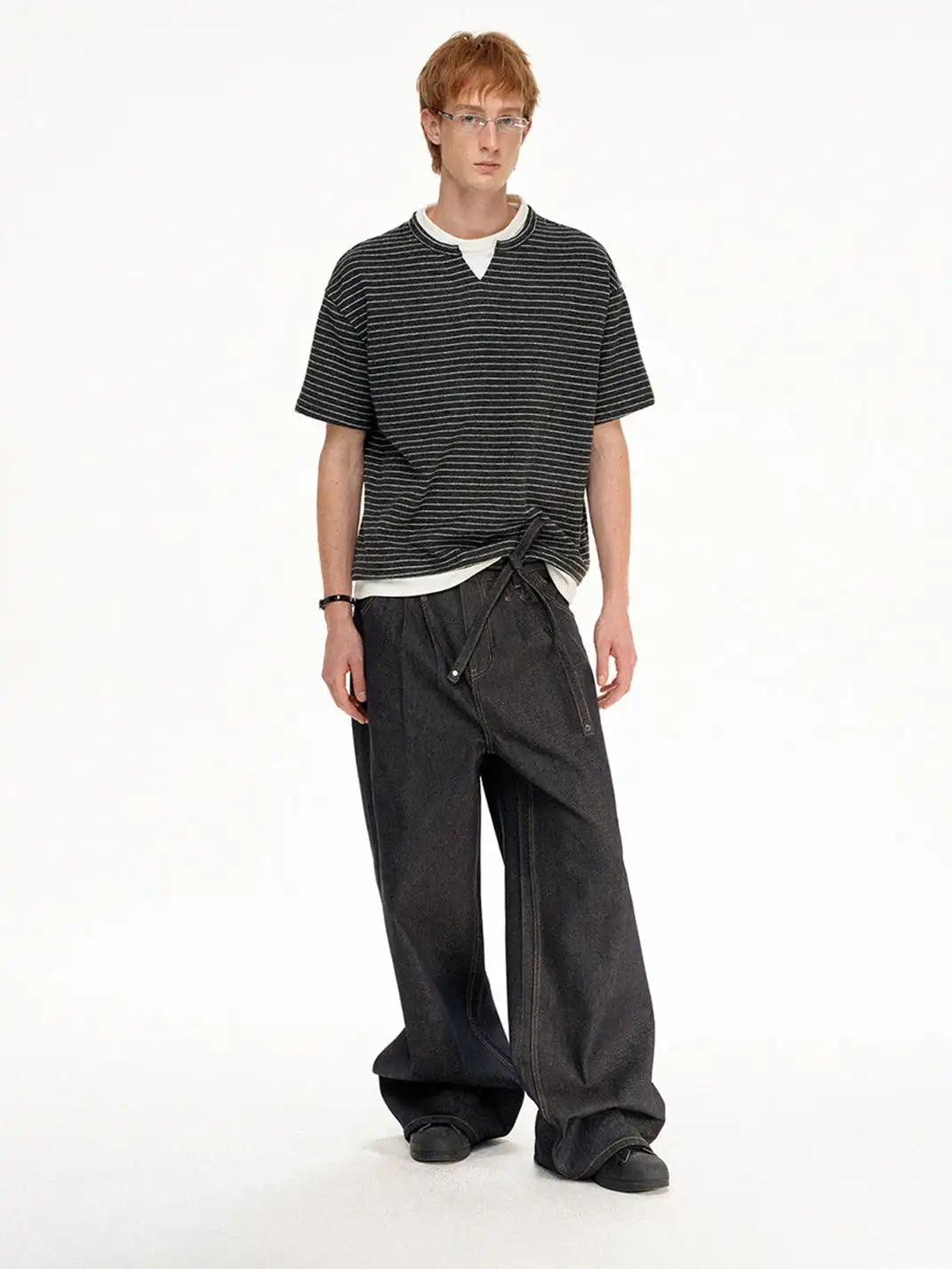 MADWITCH | Two-In-One Striped T-Shirt