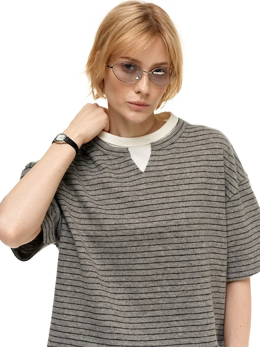 MADWITCH | Two-In-One Striped T-Shirt