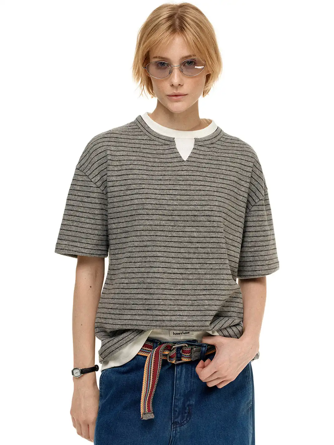 MADWITCH | Two-In-One Striped T-Shirt