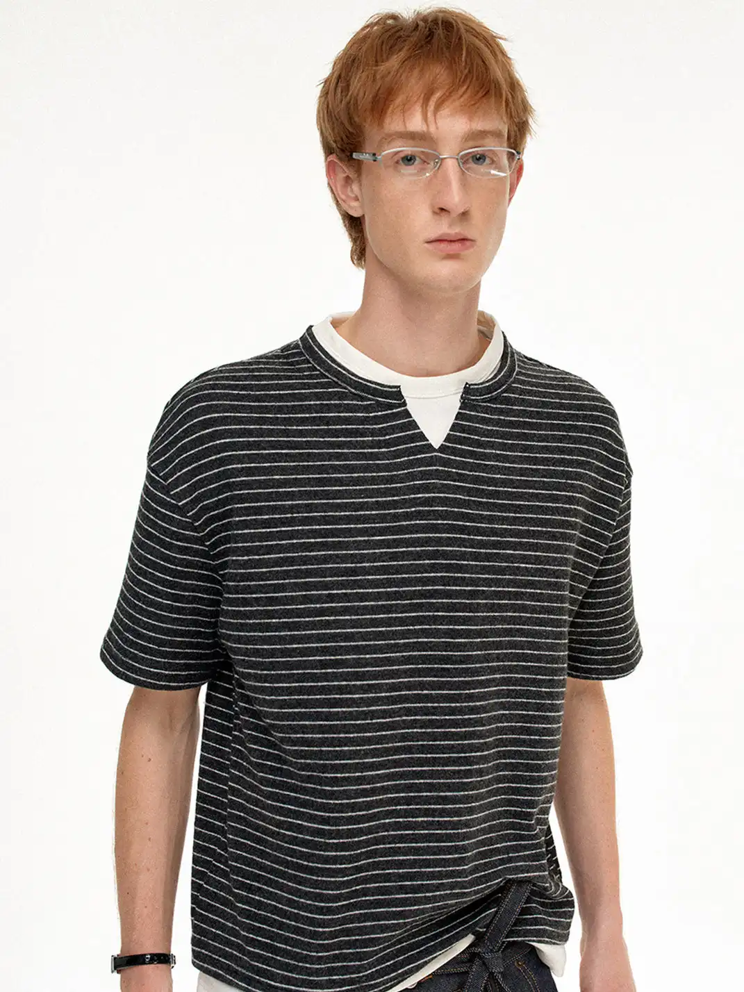 MADWITCH | Two-In-One Striped T-Shirt