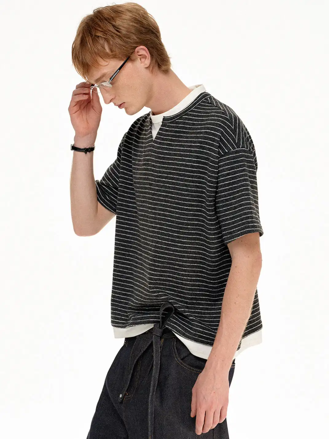 MADWITCH | Two-In-One Striped T-Shirt