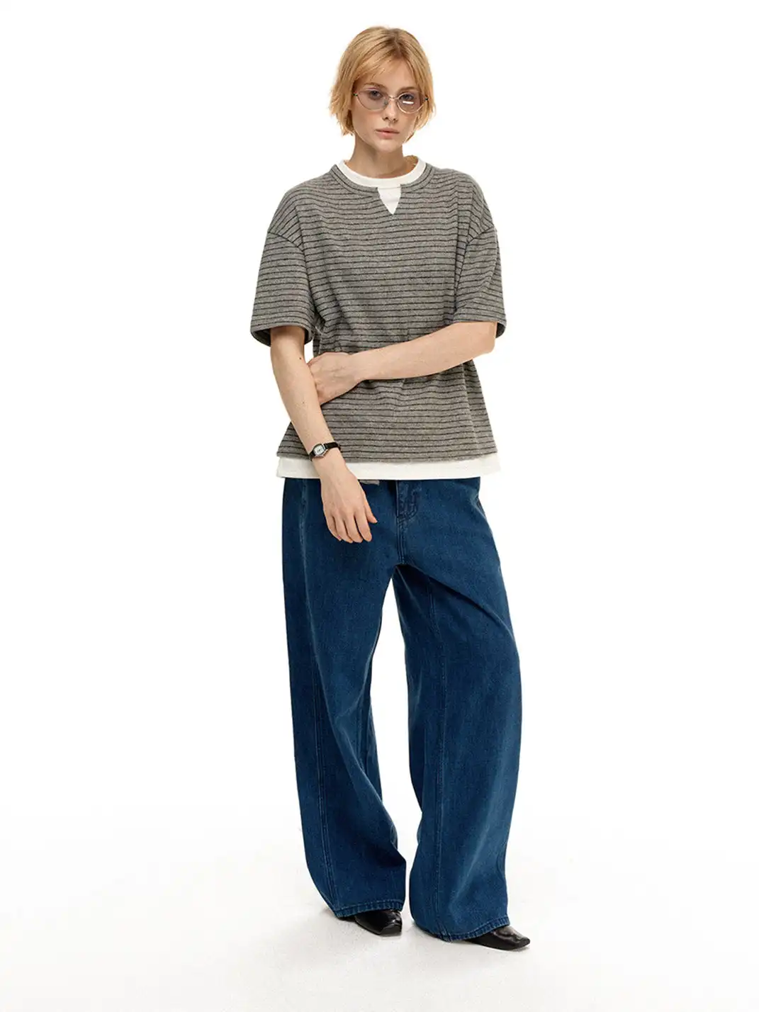 MADWITCH | Two-In-One Striped T-Shirt