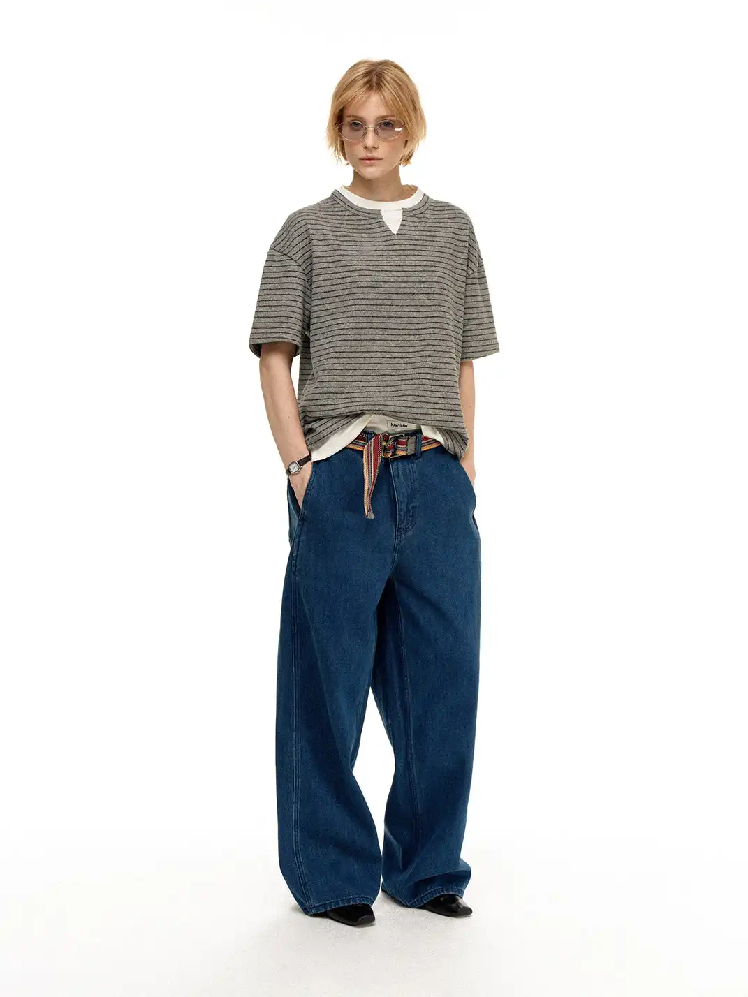 MADWITCH | Two-In-One Striped T-Shirt