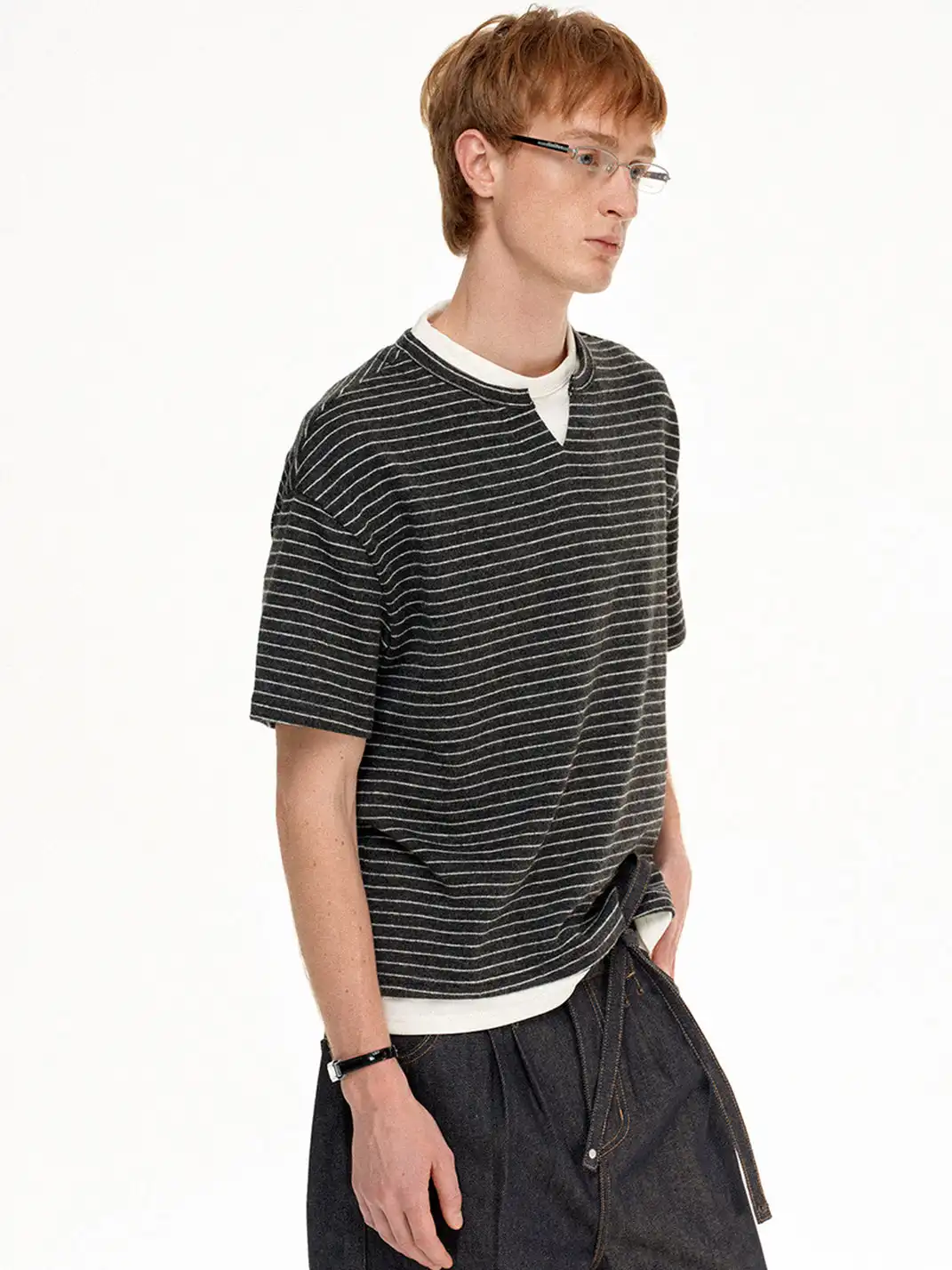 MADWITCH | Two-In-One Striped T-Shirt