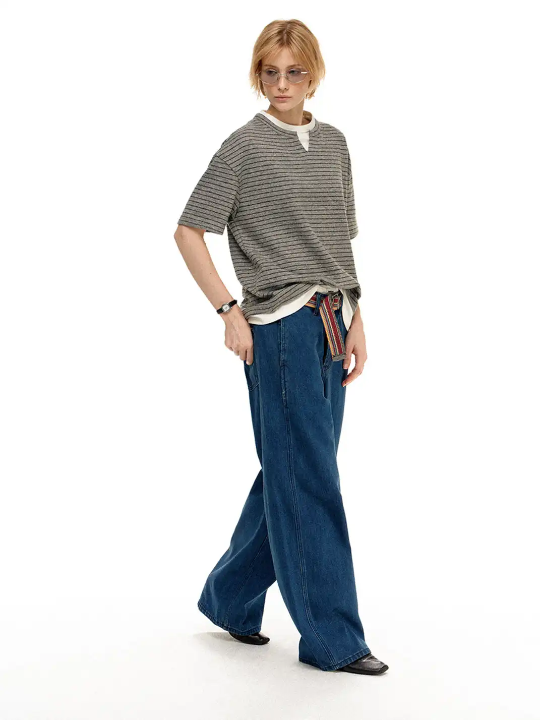 MADWITCH | Two-In-One Striped T-Shirt