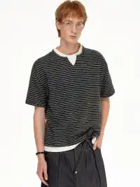 MADWITCH | Two-In-One Striped T-Shirt