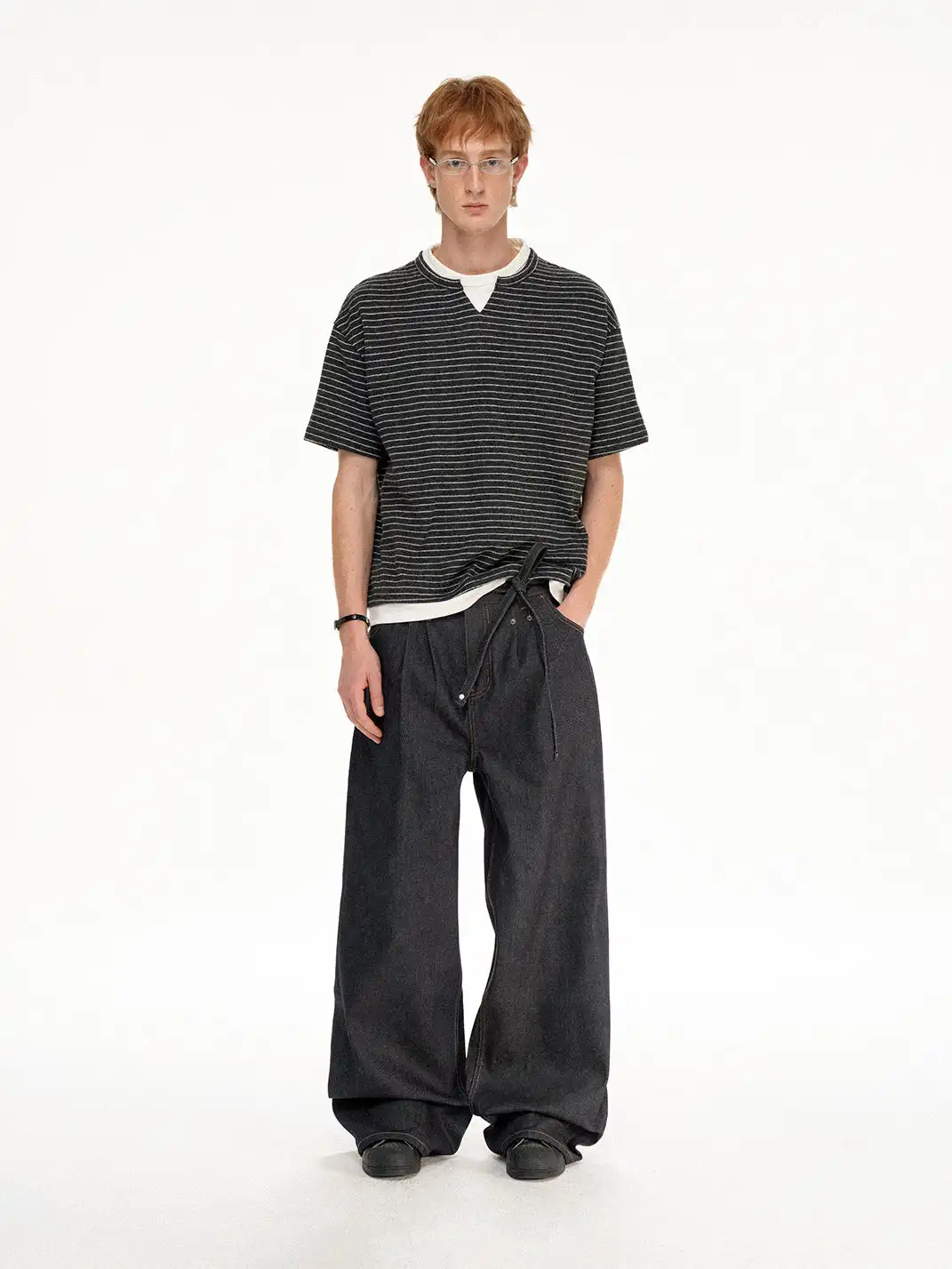 MADWITCH | Two-In-One Striped T-Shirt
