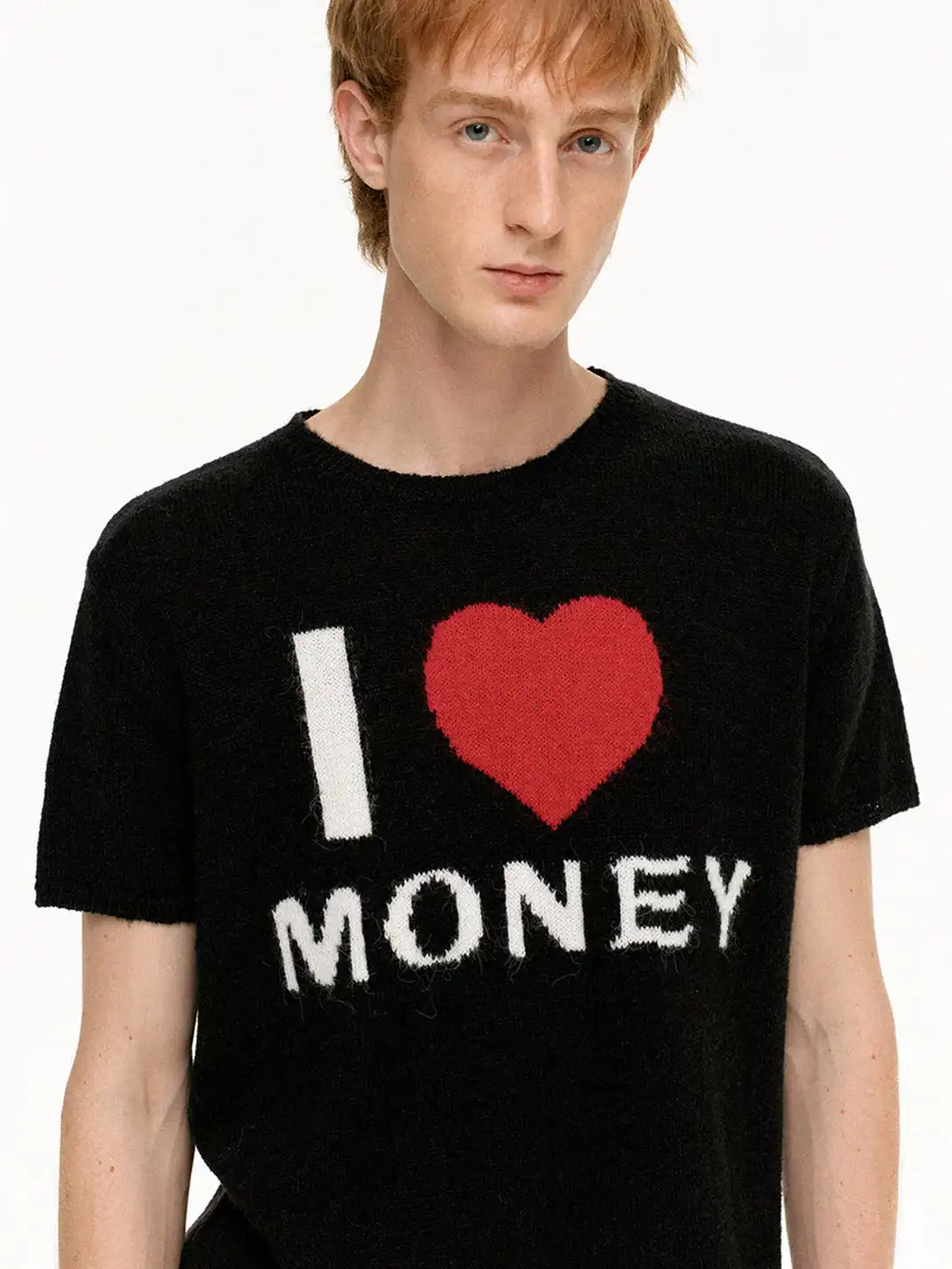 MADWITCH | Vintage Heart Pattern Knitted T-Shirt