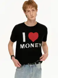 MADWITCH | Vintage Heart Pattern Knitted T-Shirt