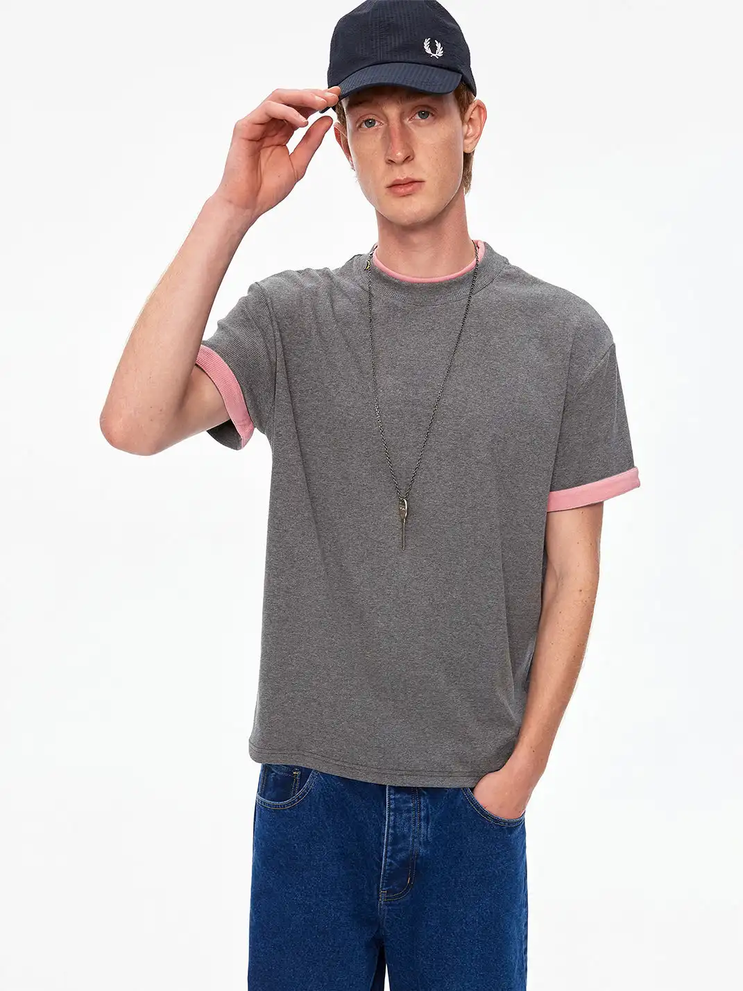 MADWITCH | Double Collar Contrast T-Shirt