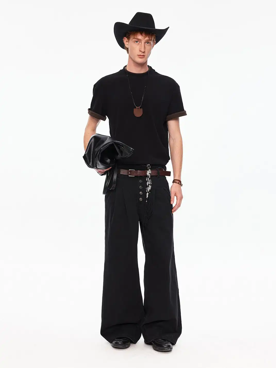 MADWITCH | Double Collar Contrast T-Shirt