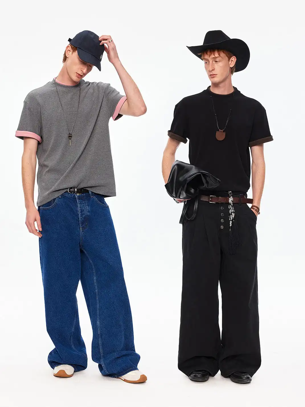 MADWITCH | Double Collar Contrast T-Shirt