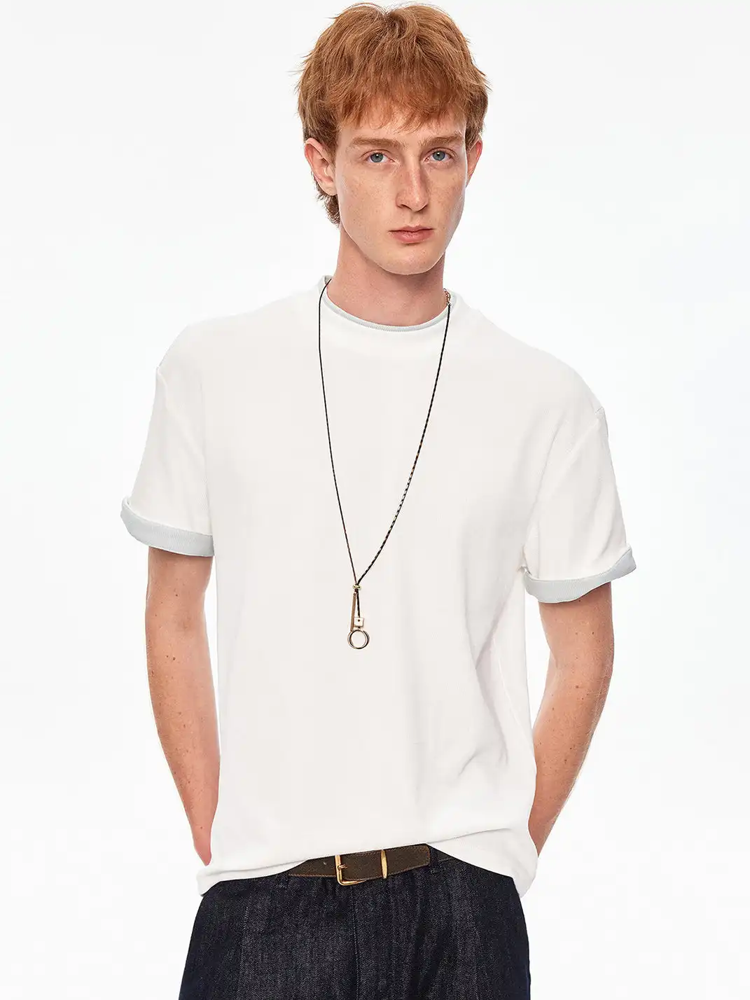 MADWITCH | Double Collar Contrast T-Shirt