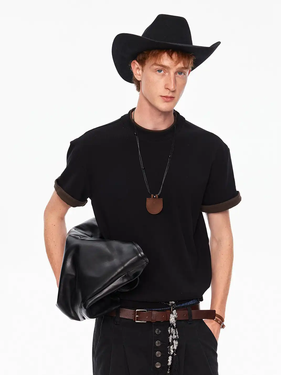 MADWITCH | Double Collar Contrast T-Shirt