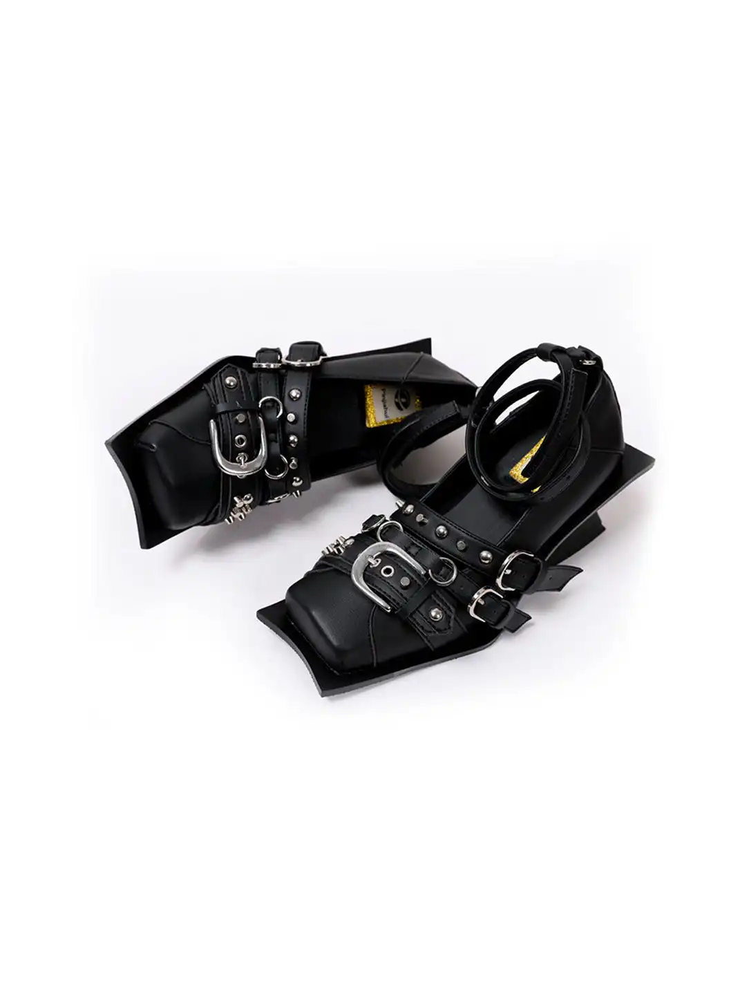 PINJIAHUI | Punk Style Buckle Cap Toe Slide Sandals