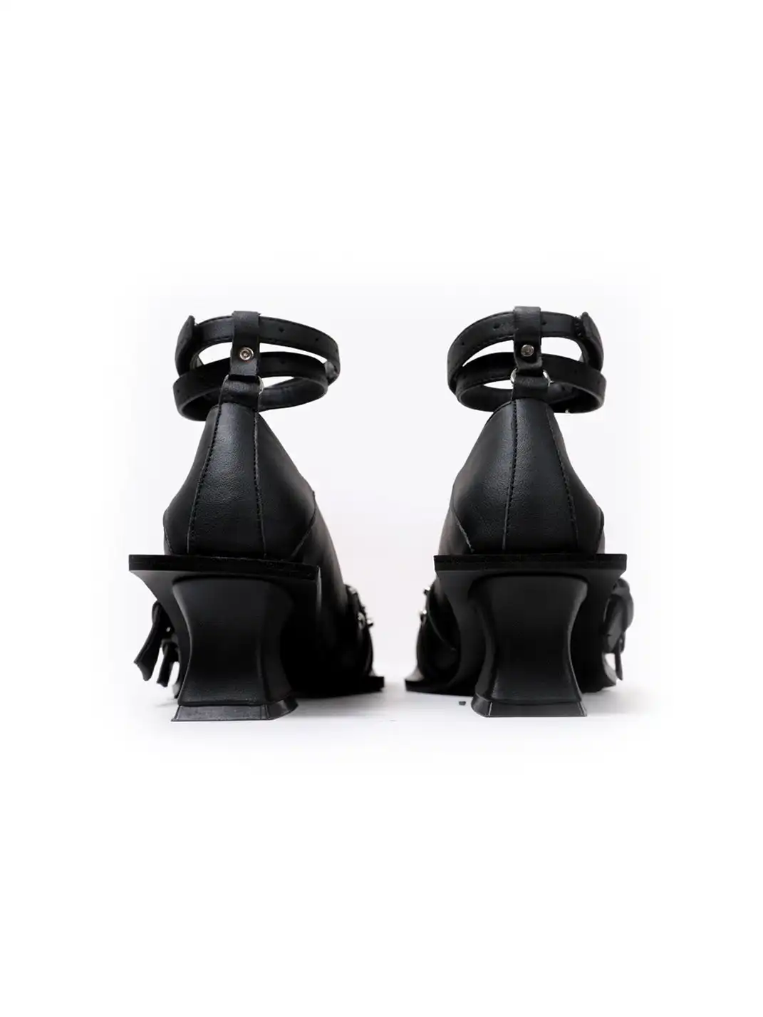 PINJIAHUI | Punk Style Buckle Cap Toe Slide Sandals