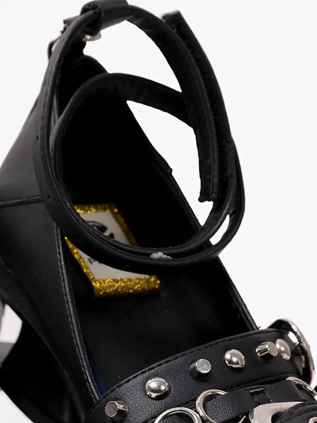 PINJIAHUI | Punk Style Buckle Cap Toe Slide Sandals