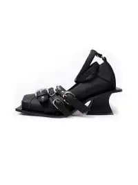 PINJIAHUI | Punk Style Buckle Cap Toe Slide Sandals