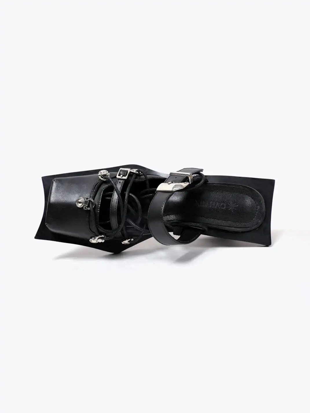 PINJIAHUI | Square Toe Cap Toe Slide Sandals