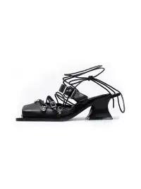 PINJIAHUI | Square Toe Cap Toe Slide Sandals