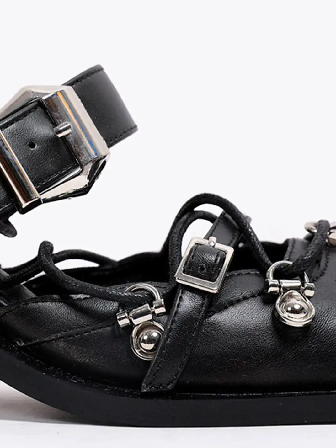 PINJIAHUI | Square Toe Cap Toe Slide Sandals