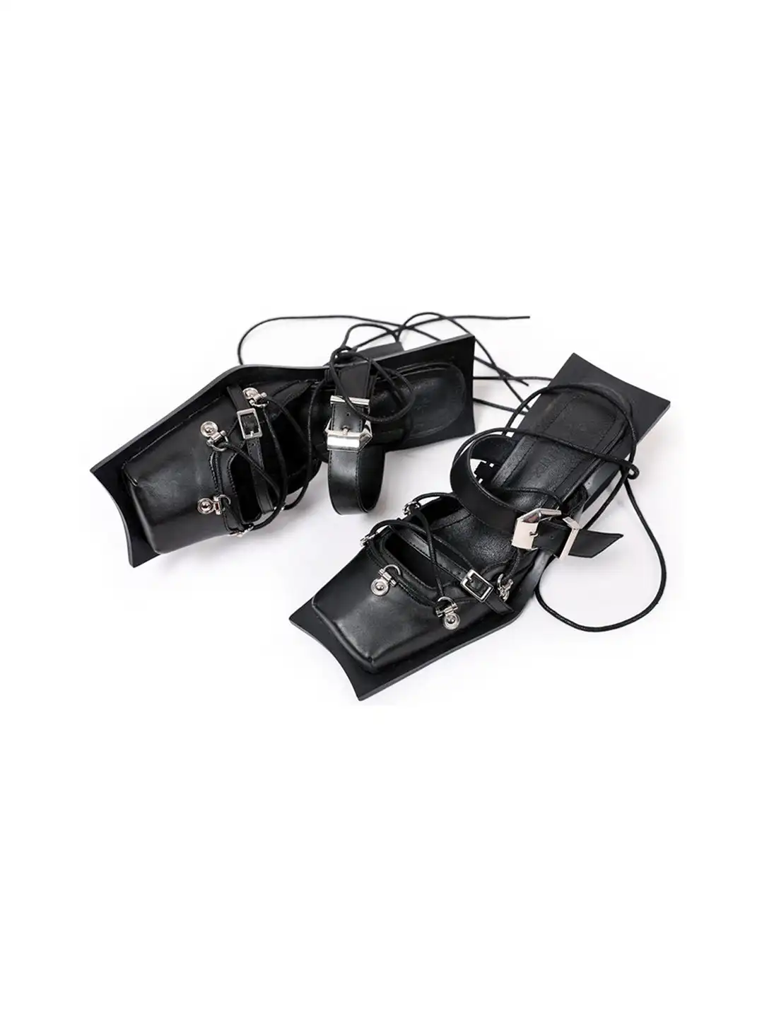 PINJIAHUI | Square Toe Cap Toe Slide Sandals
