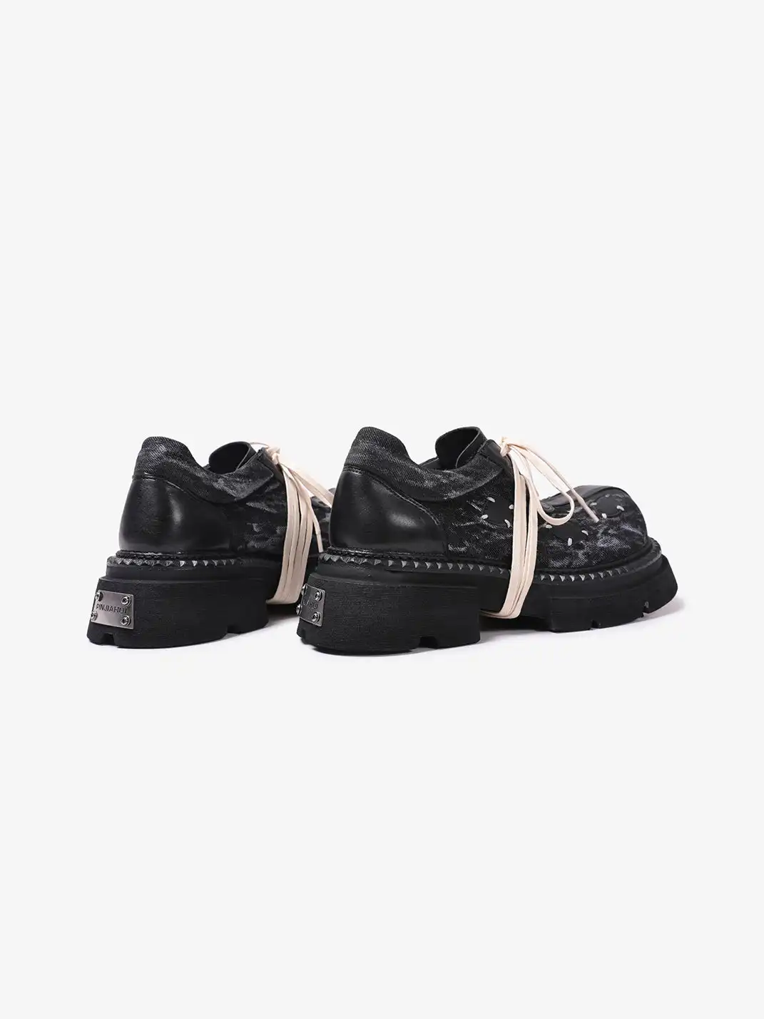 PINJIAHUI | Punk Style Chunky Sole Casual Shoes with Contrast Laces