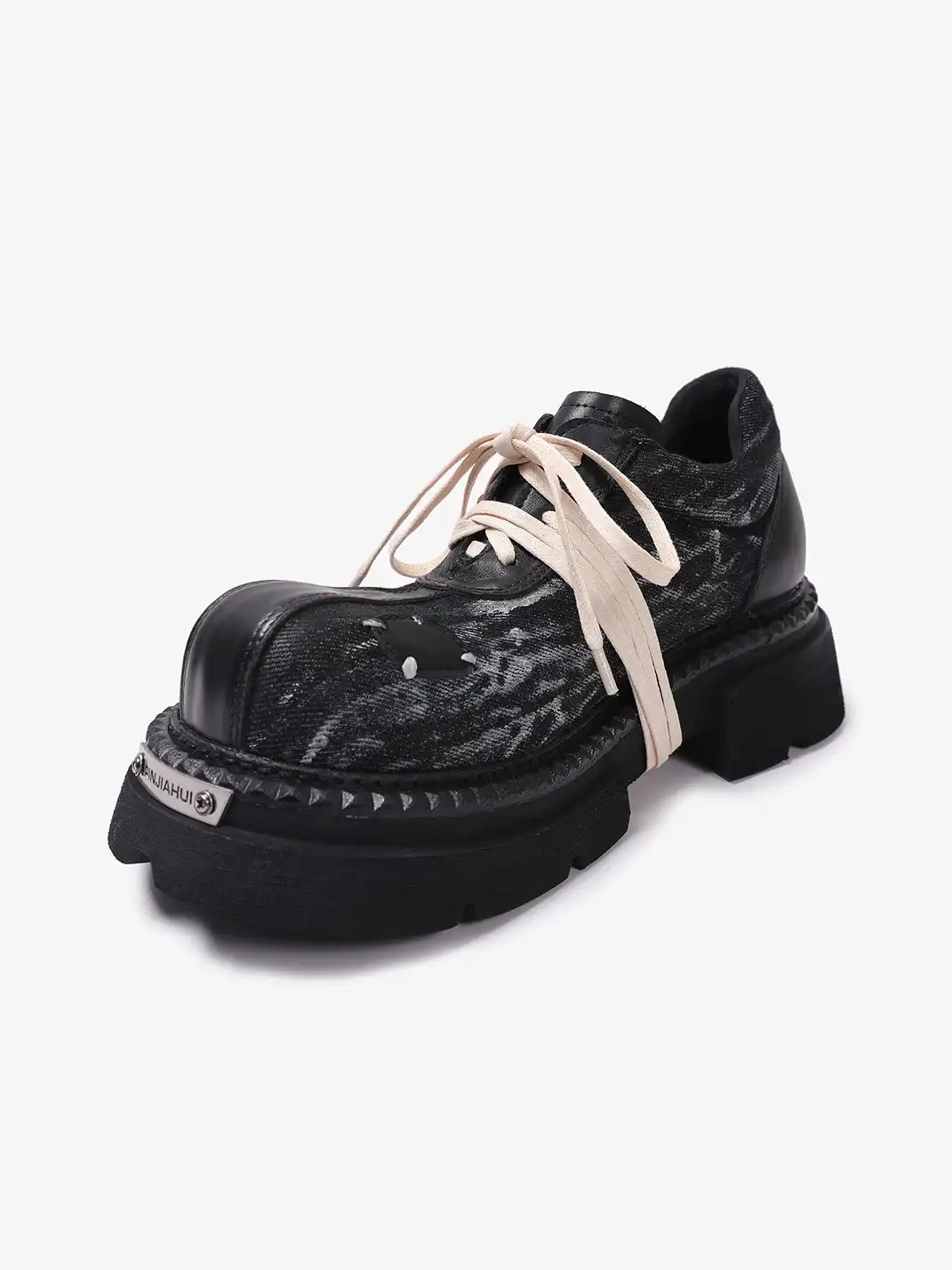 PINJIAHUI | Punk Style Chunky Sole Casual Shoes with Contrast Laces