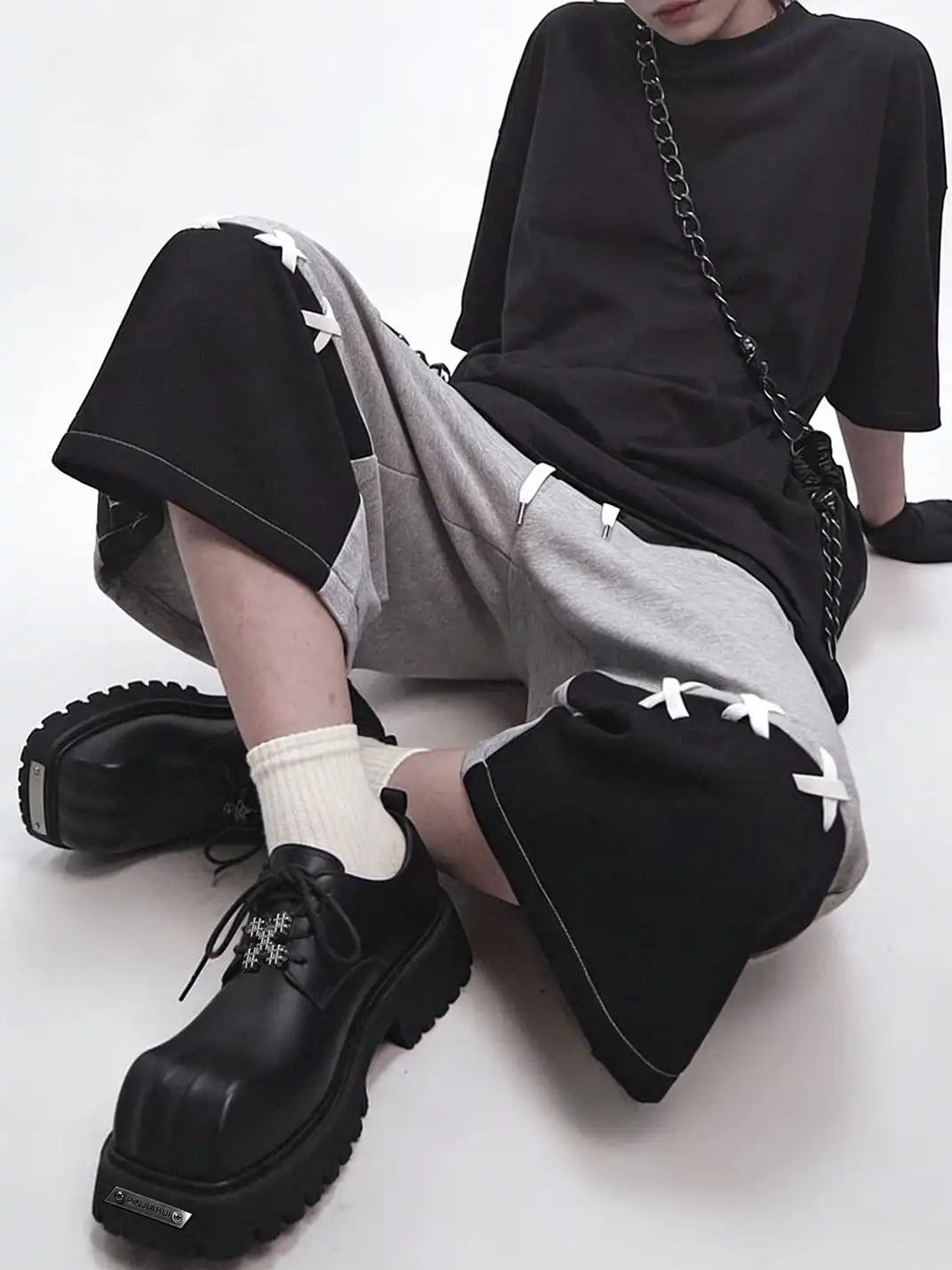 PINJIAHUI | Metal Embellished Chunky Platform Derby Shoes