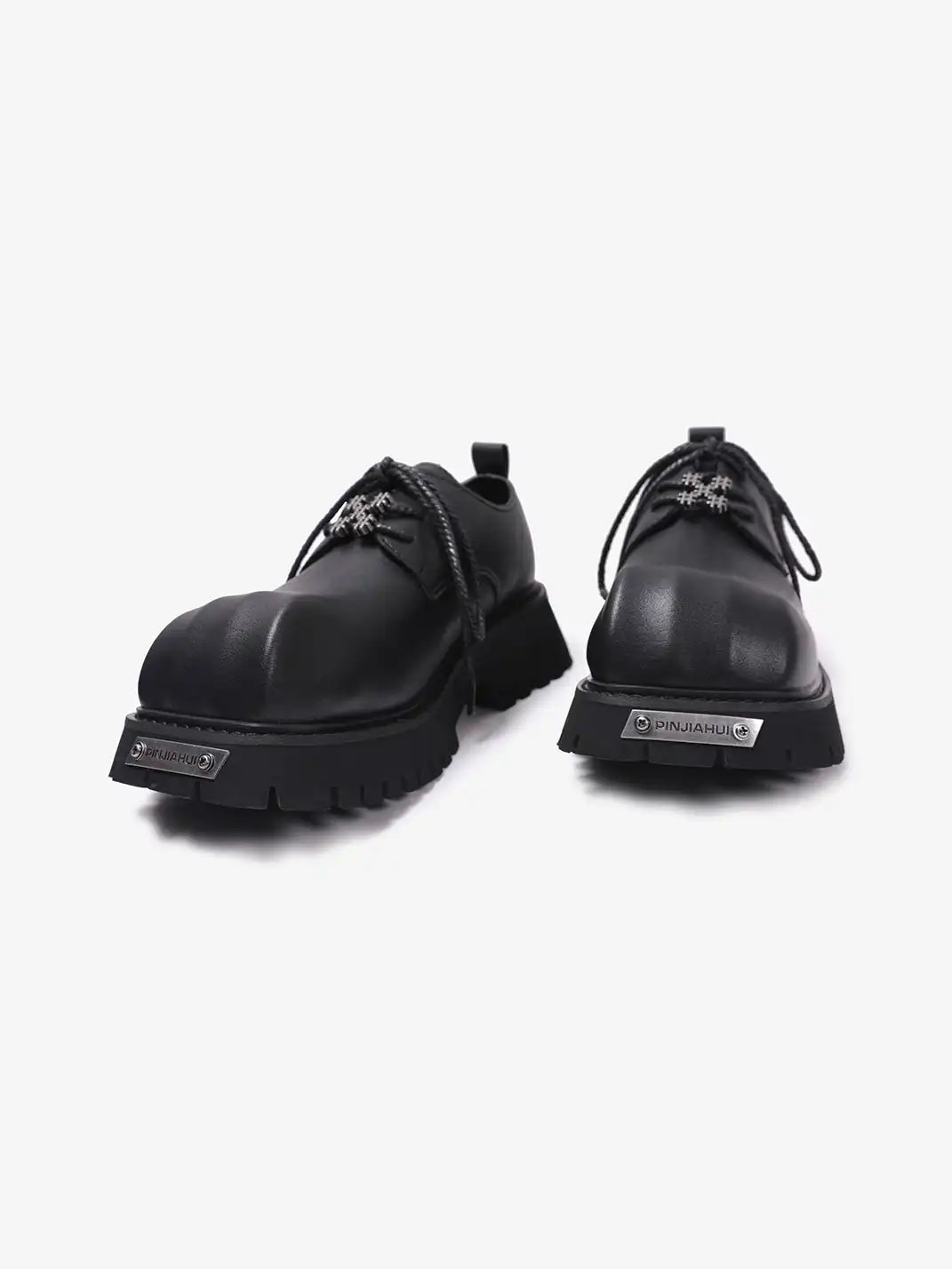 PINJIAHUI | Metal Embellished Chunky Platform Derby Shoes