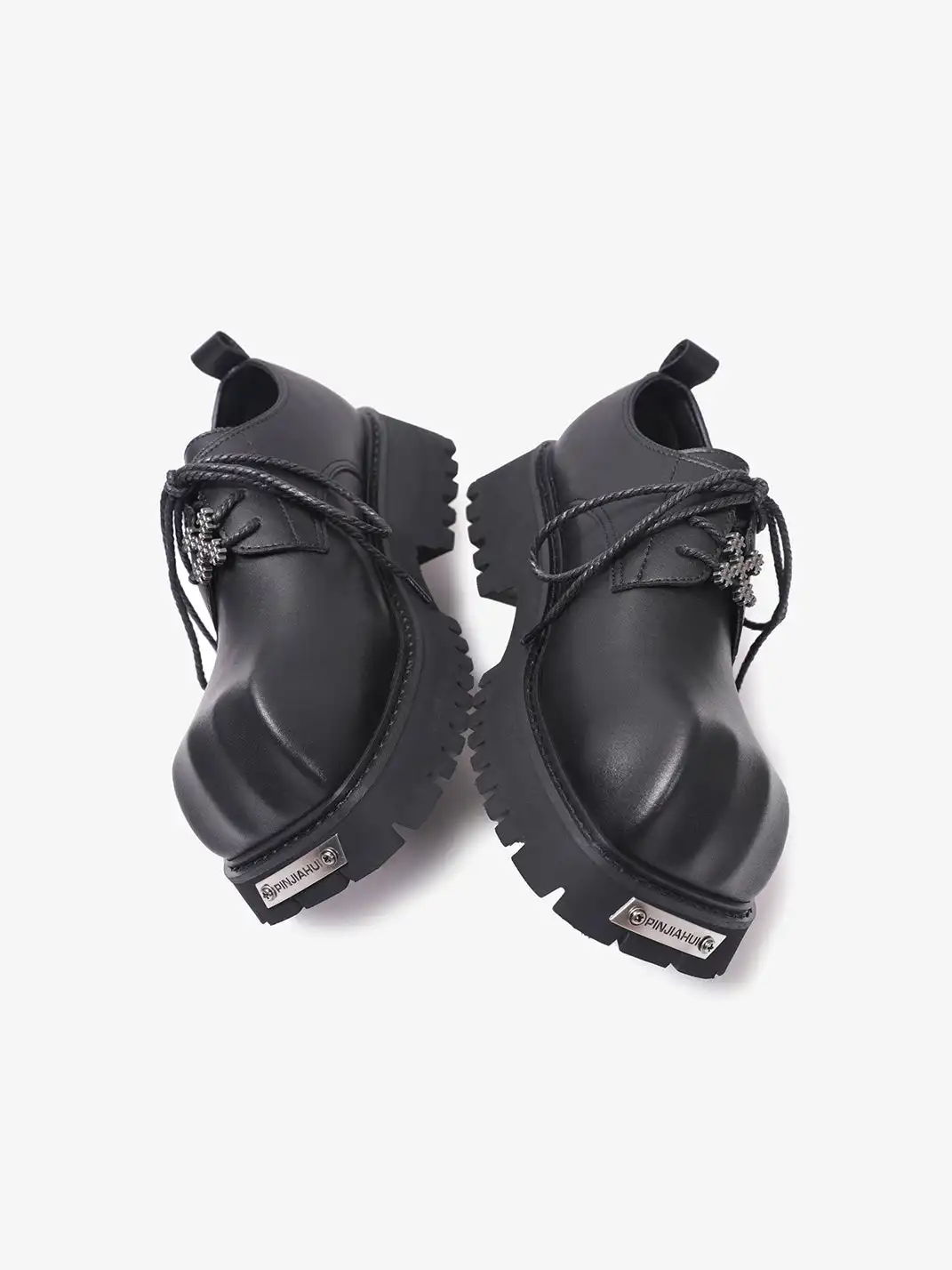 PINJIAHUI | Metal Embellished Chunky Platform Derby Shoes