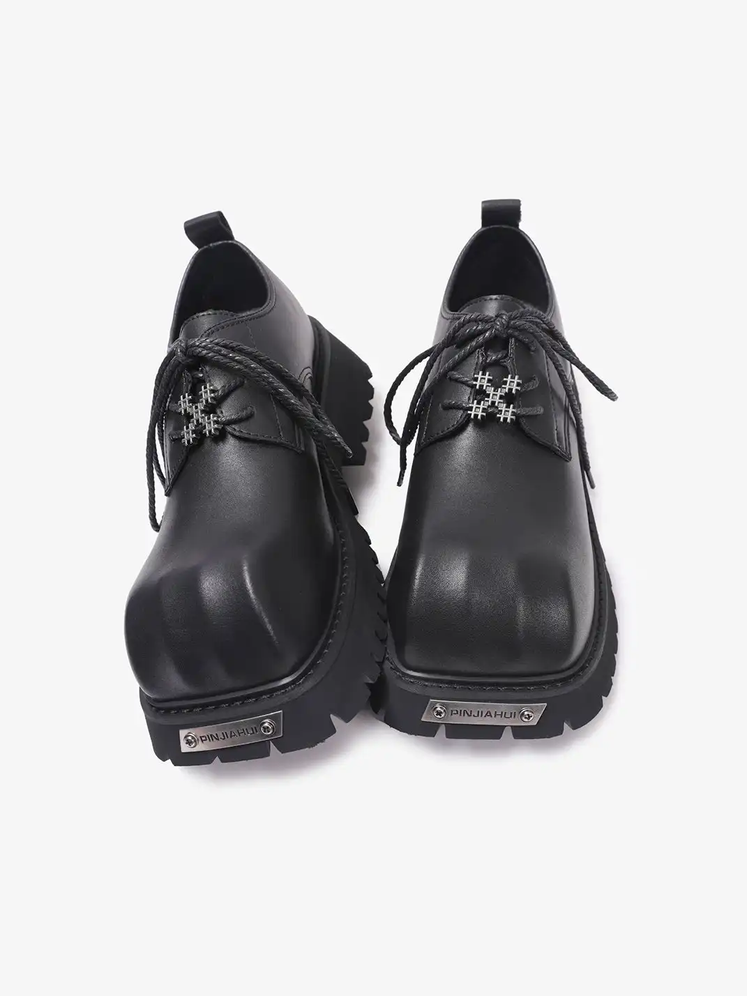 PINJIAHUI | Metal Embellished Chunky Platform Derby Shoes