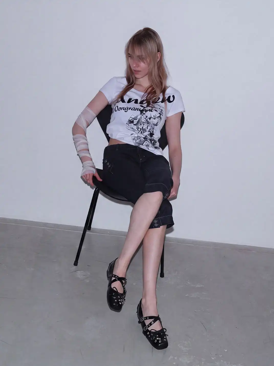 Mooreyu Atelier | Bow Cross Buckle Strap Flats