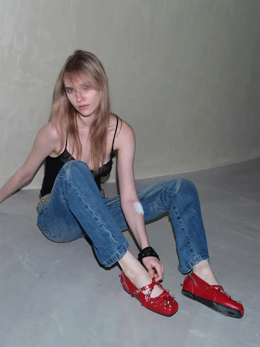 Mooreyu Atelier | Bow Cross Buckle Strap Flats