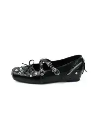 Mooreyu Atelier | Bow Cross Buckle Strap Flats