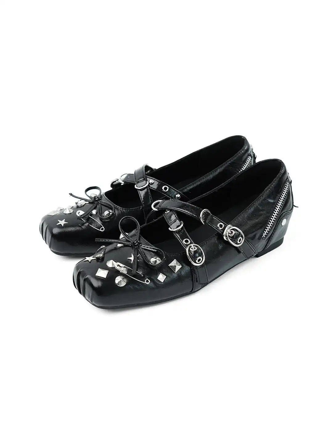 Mooreyu Atelier | Bow Cross Buckle Strap Flats