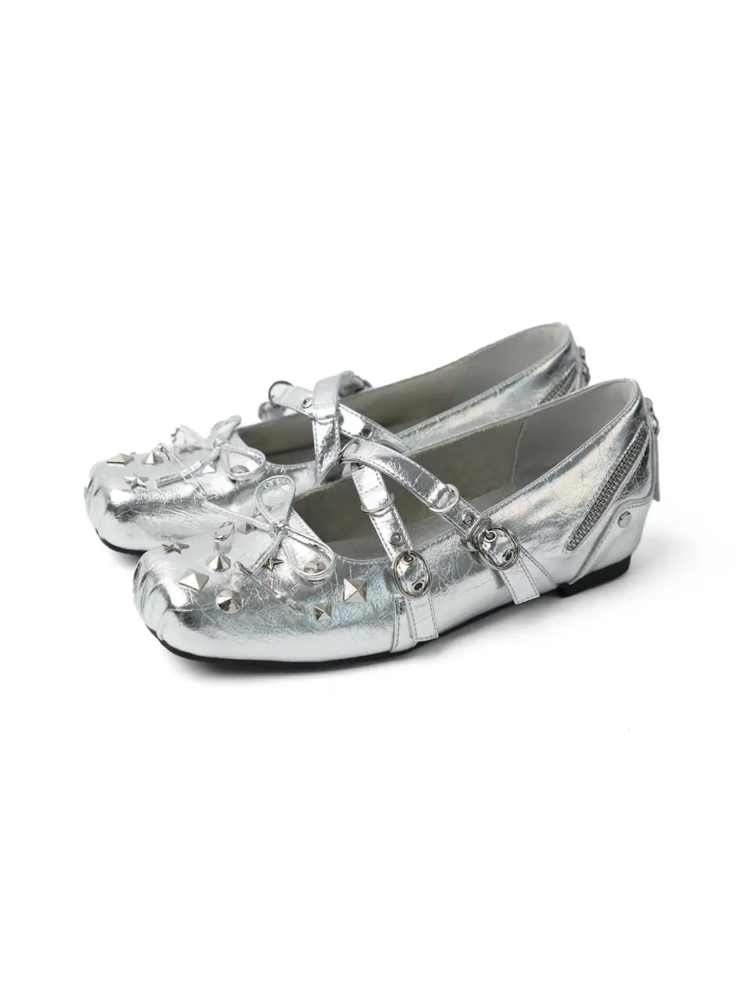 Mooreyu Atelier | Bow Cross Buckle Strap Flats