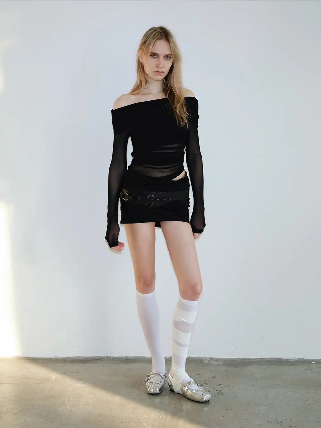 Mooreyu Atelier | Bow Cross Buckle Strap Flats