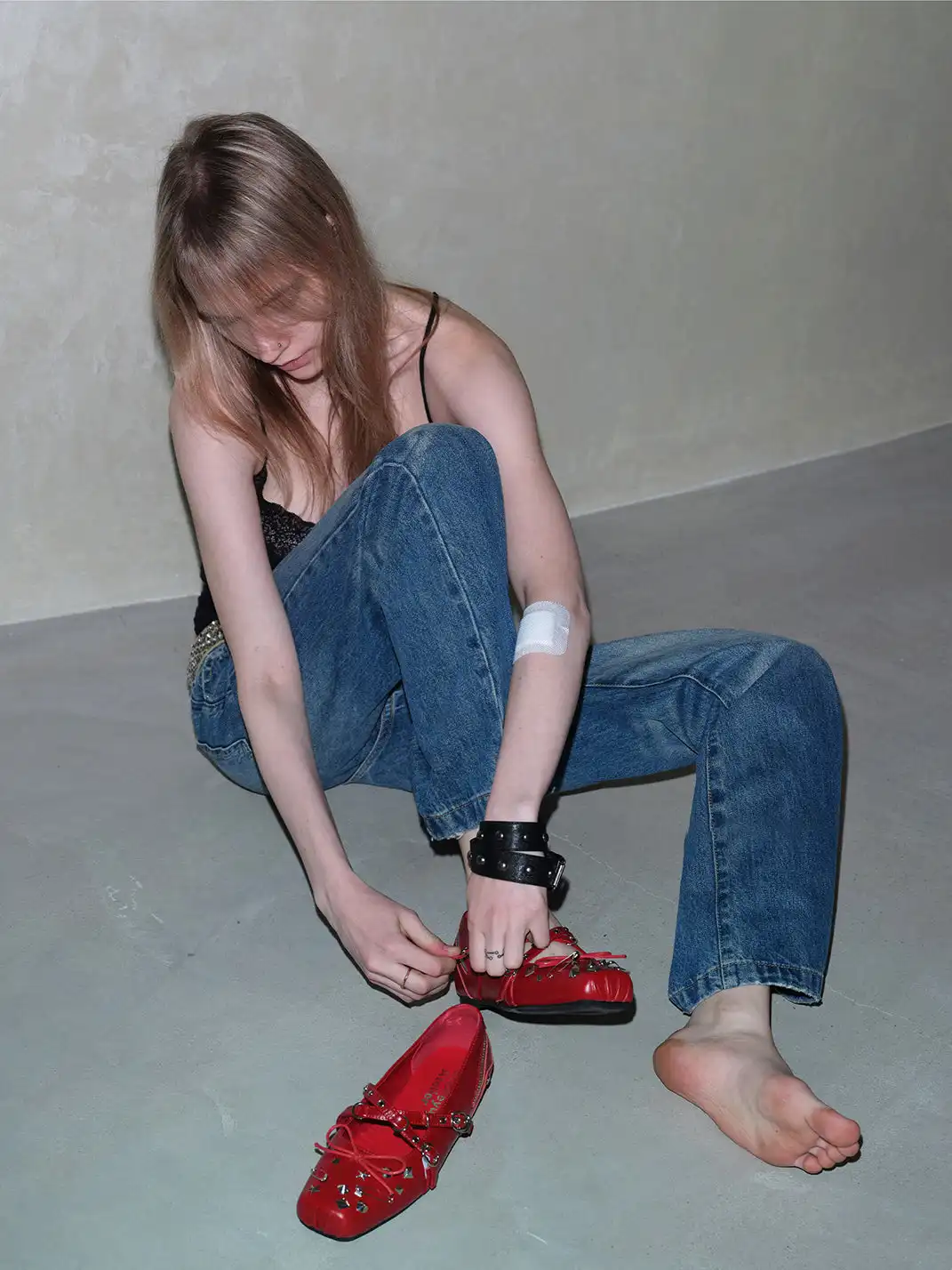 Mooreyu Atelier | Bow Cross Buckle Strap Flats