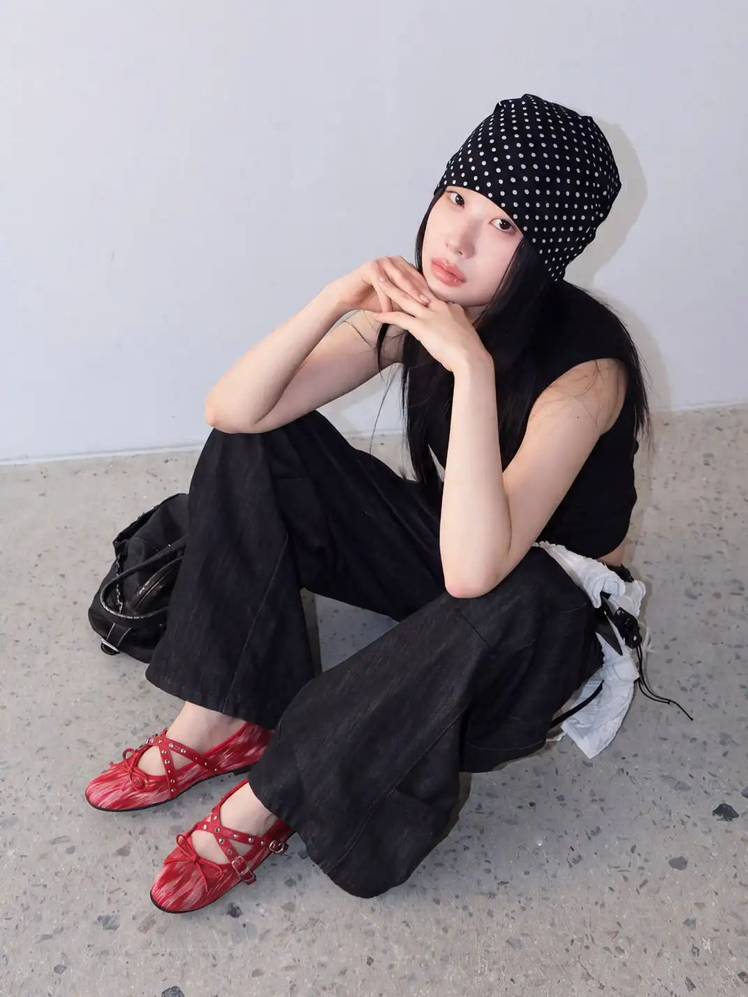 Mooreyu Atelier | Leather Low-Cut Buckle Round Toe Flats